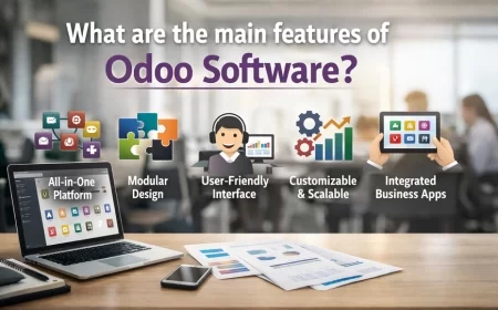 What are the main features of Odoo software?