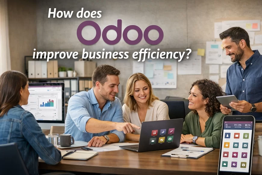 How does Odoo improve business efficiency?