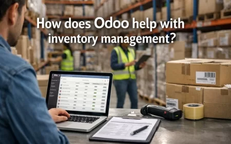 How does Odoo help with inventory management?